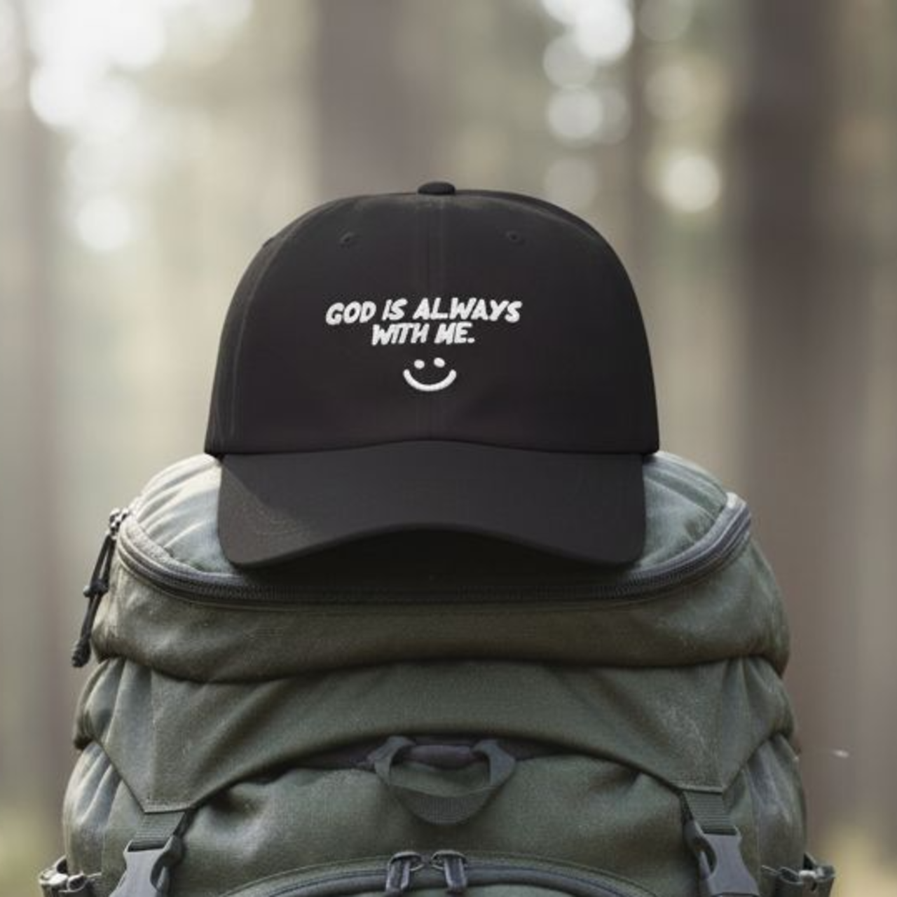 God Is Always With Me Dad Cap - Faith Hat